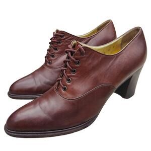 Brown Cognac brown leather Walter Steiger ankle booties sz 9